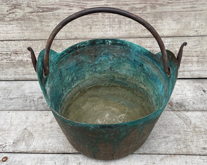 Antique Copper Pot Vintage Wash Pot Basin Farmhouse Antiques Etsy