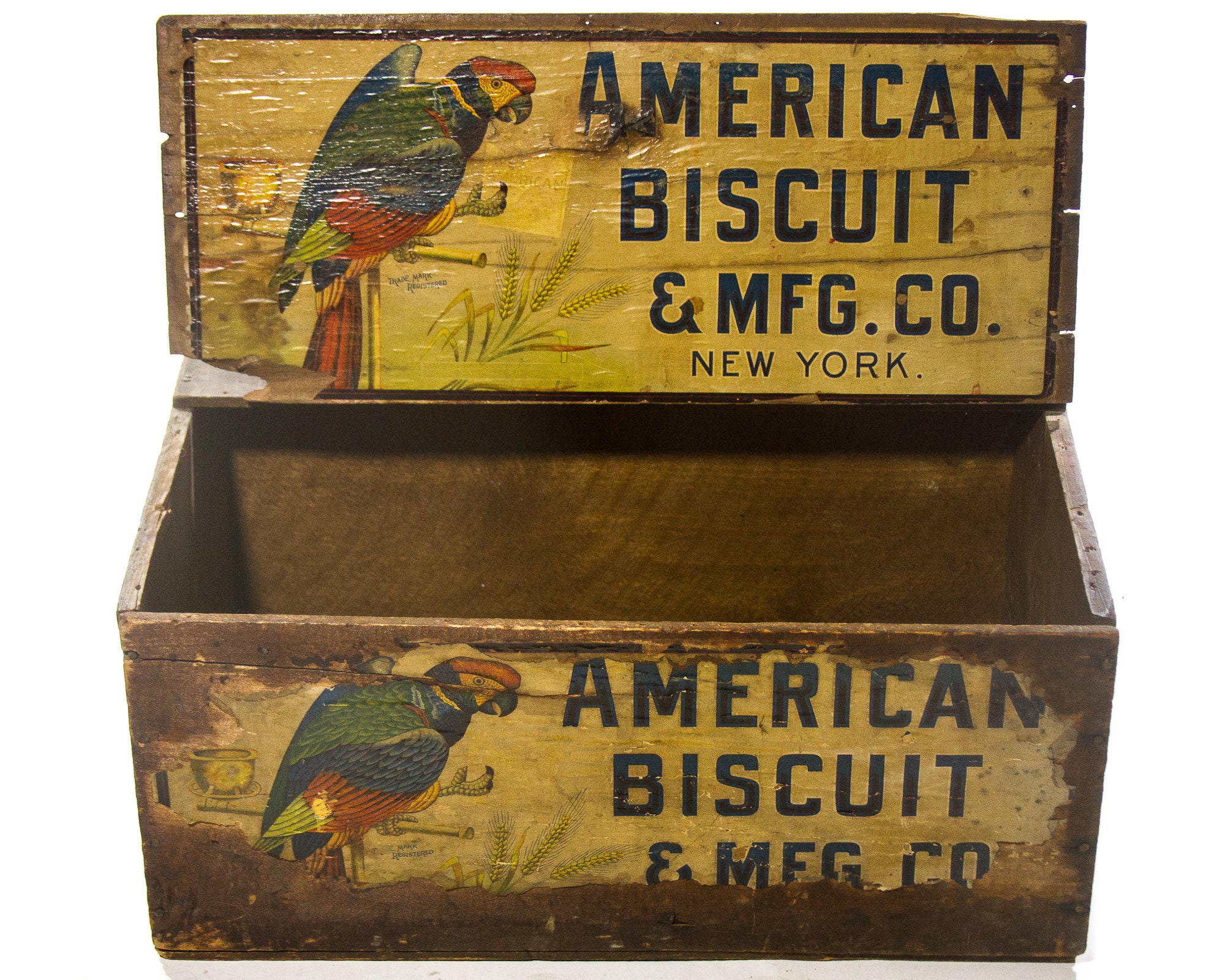 American Biscuit Company Parrot Crate With Lid New York Etsy Sweden