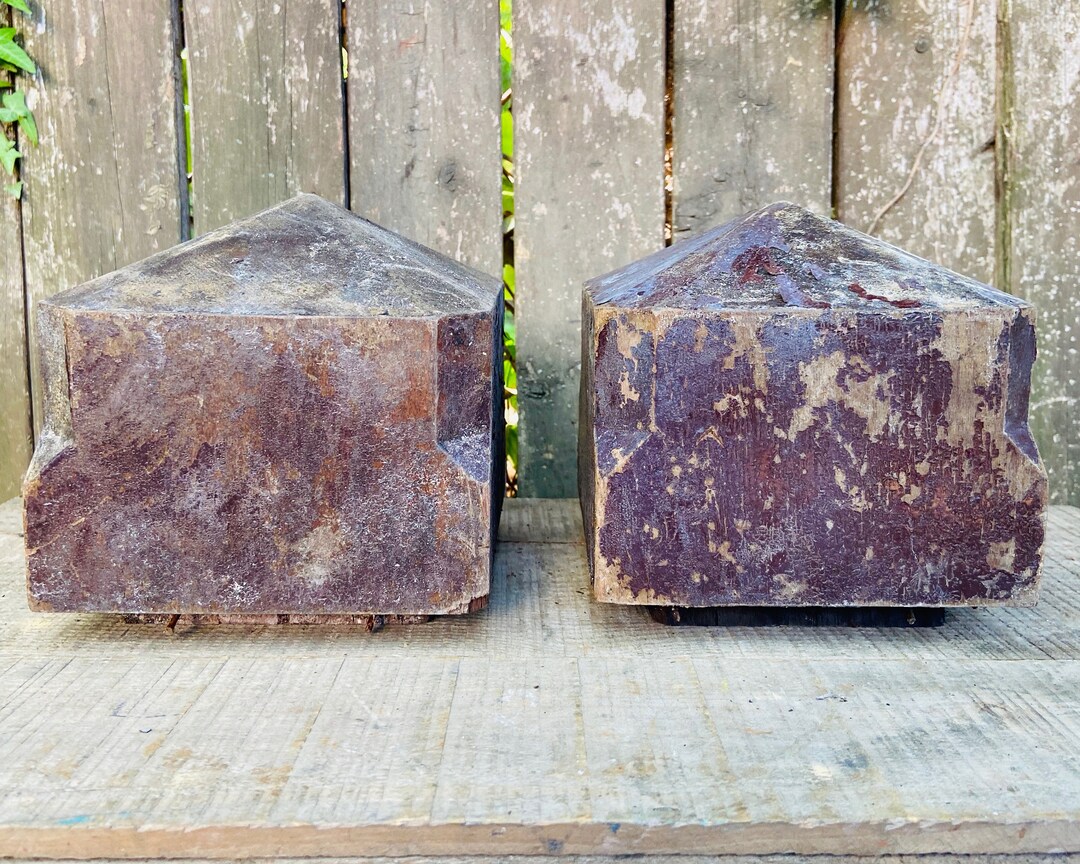 Antique Newel Post Caps, Staircase Banister Post Cap Top, Architectural