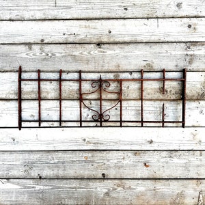 Antique Wrought Iron Fence, Iron Window Gate, Long Flower Trellis Architectural Salvage, Victorian Home Decor, Gothic Revival, Garden Art
