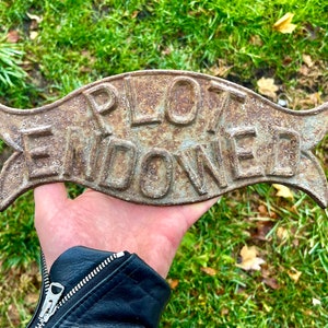 Antique Cemetery Plot Marked Victorian Grave Yard Cast Iron PLOT ENDOWED Sign, Oddities & Curiosities, Oddity, Home Decor, 19th Century