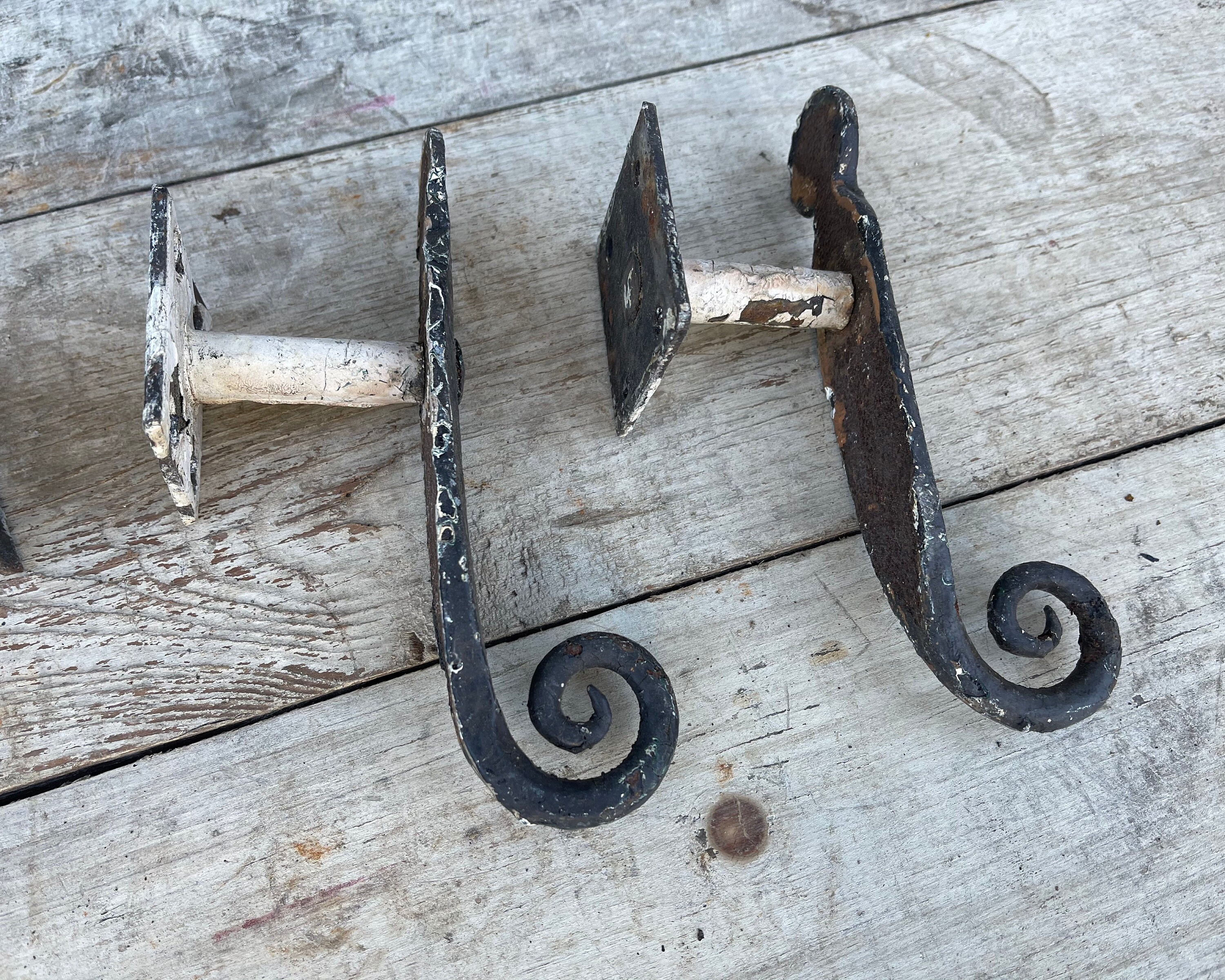 Antique Shutter Dogs ONE PAIR Wrought Iron Curtain Stays Hand Etsy