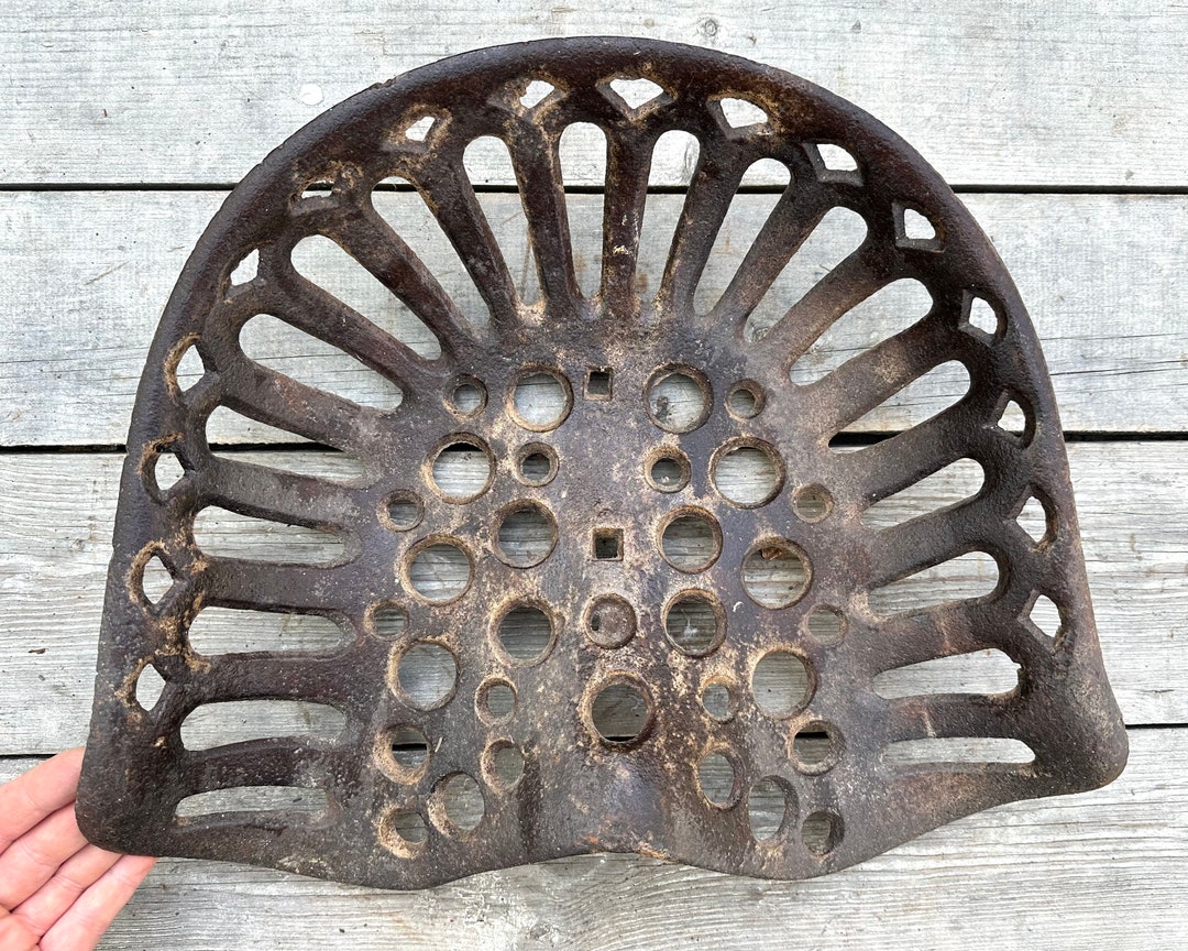 Antique Tractor Seat, Vintage Metal Cast Iron Tractor Seat, Farm