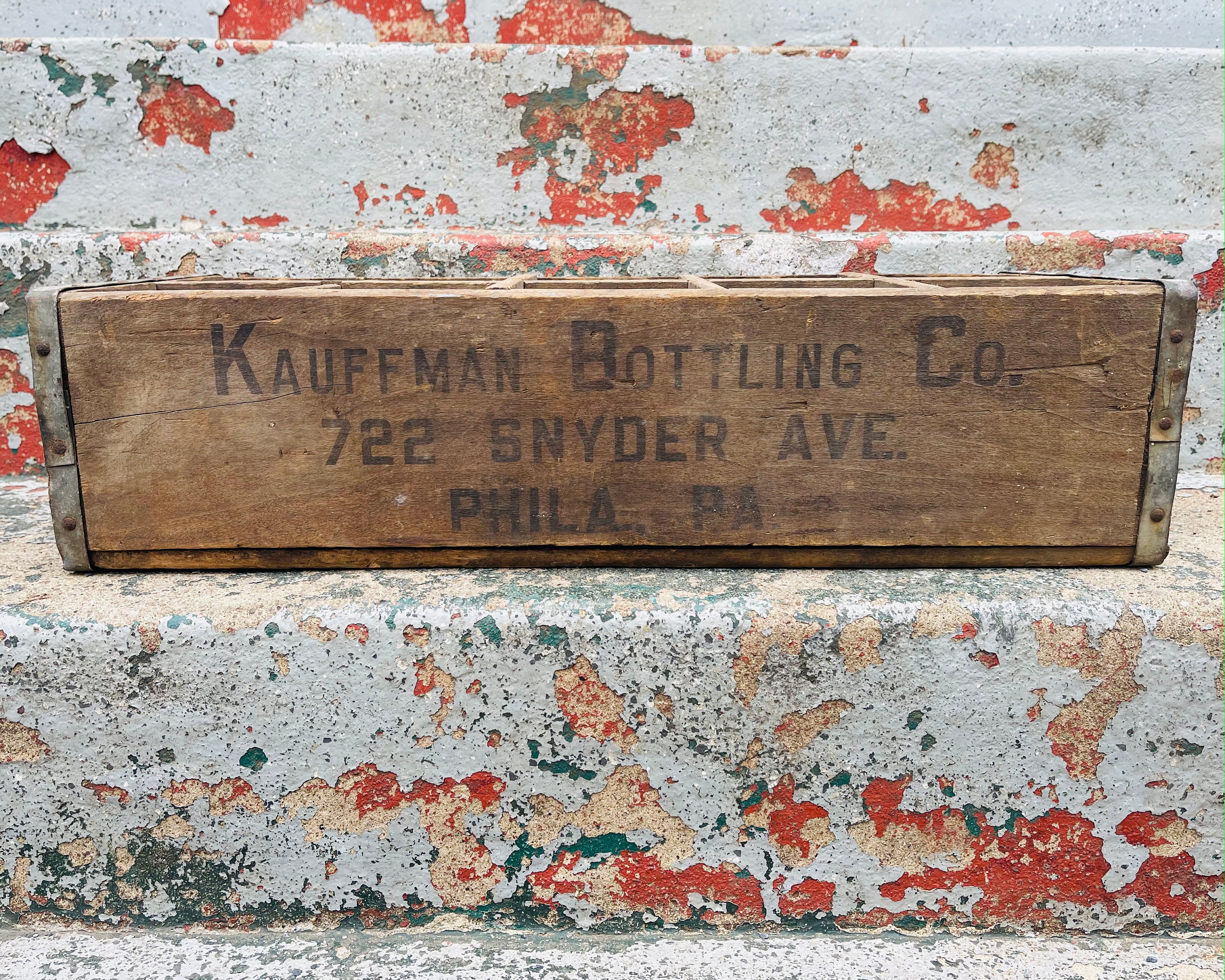 Antique Kauffman Bottling Co. Seltzer Crate Philadelphia Advertising Box
