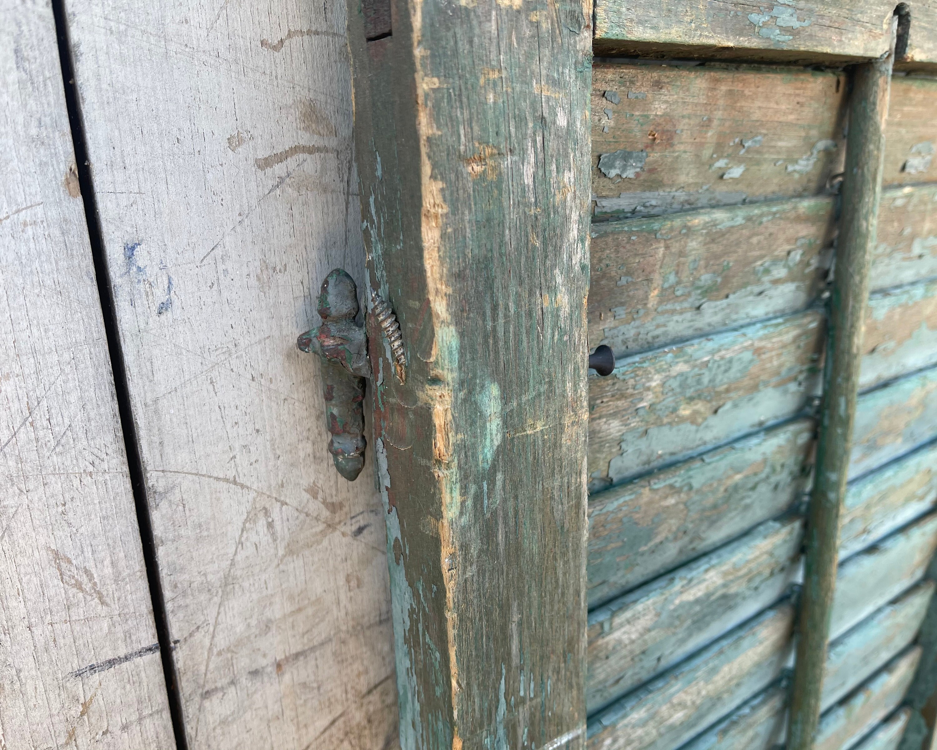 Large Antique Shutters Vintage Pair of Shutters Rustic GREEN Etsy New