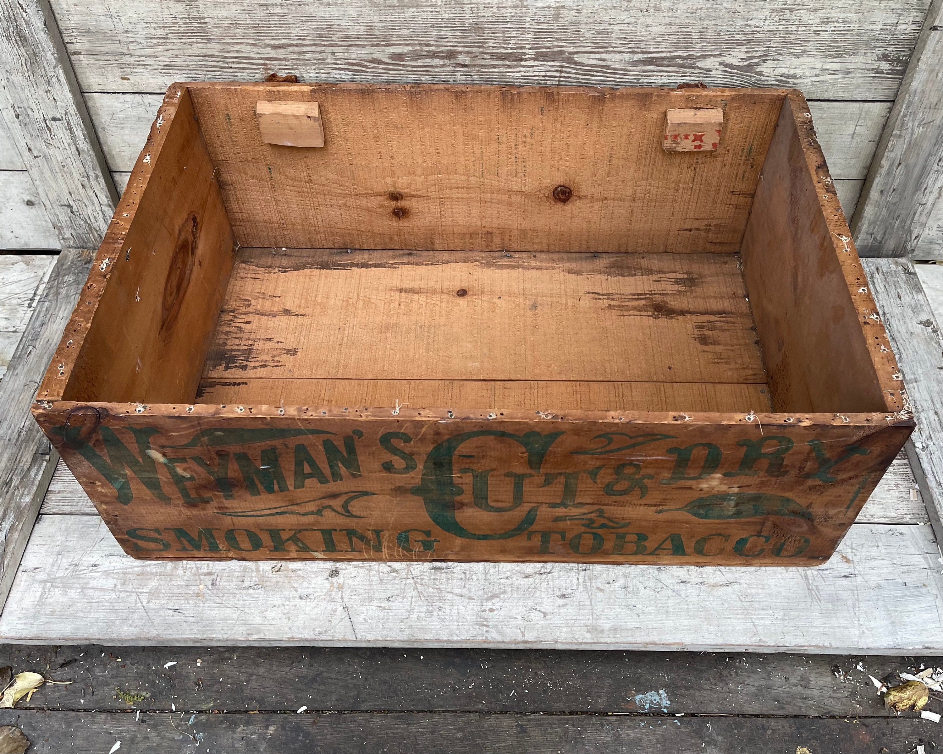 Weyman's Tobacco Crate: Antique Pittsburgh Advertising Box With Skeleton  Hand