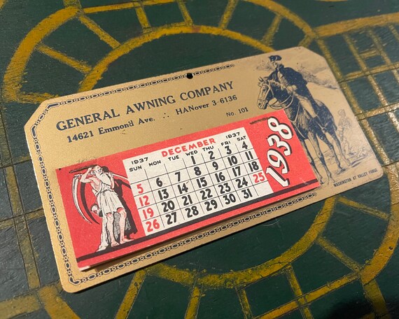 1938 Advertising Calendar GREAT GRAPHICS Father Time George Washington at  Valley Forge Vintage TIN Sign 1930s Easle Back Emmond Ave Hanover - Etsy