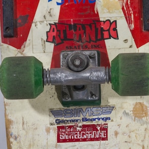 Old School Skateboard Vintage Sims Christian Hosoi Rising Sun Board Gull Wing Trucks Kryptonics Wheels ORIGINAL RARE Holy Grail Wall Hanger image 4
