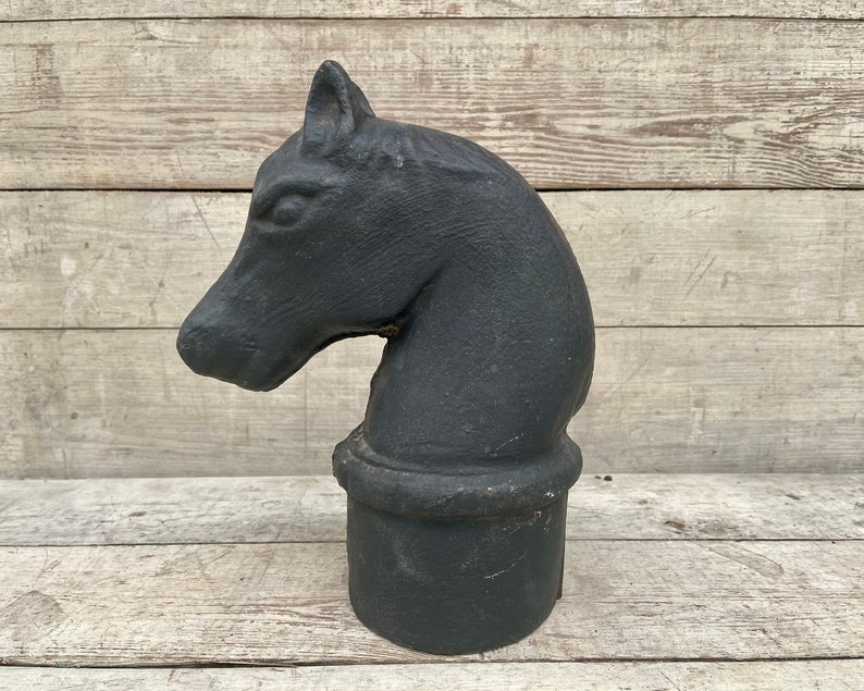 Antique Cast Iron Horse Head Hitching Post Vintage Americana Etsy