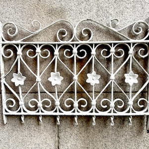 Antique Wrought Iron Garden Gate: Victorian Heart & Flower Design