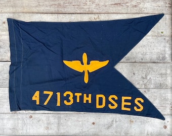 Vintage Air force Flag, Large Pennant, American military Flag, Veterans Estate, Korean War 4713th DSES Military Guidon Flag, Aviation Decor