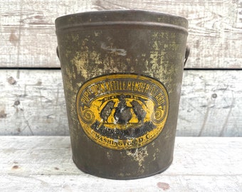 Antique Lard Tin N. AUTH PROVISION Co Washington D.C, Pigs with Cauldron, Vintage Metal Advertising Can, Country Store General Grocery Store