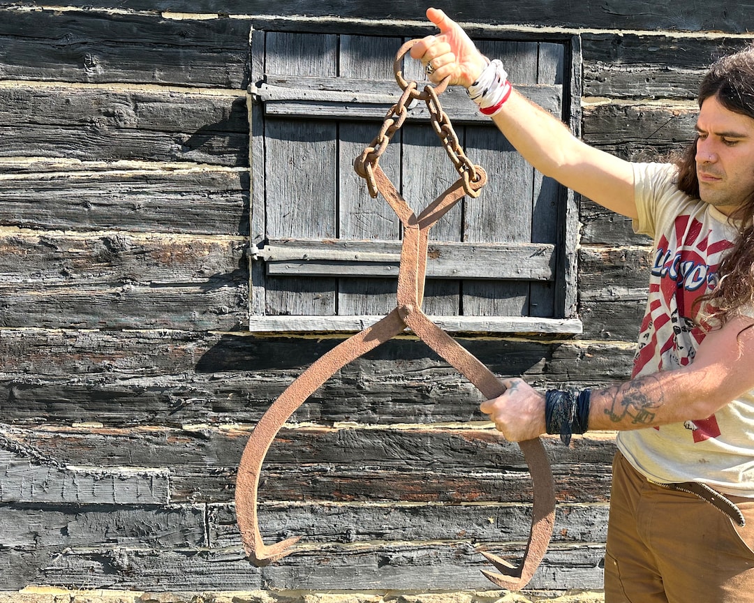 Antique Log Tongs: HUGE Rustic Cabin Wall Decor (46'' Tall) - Etsy
