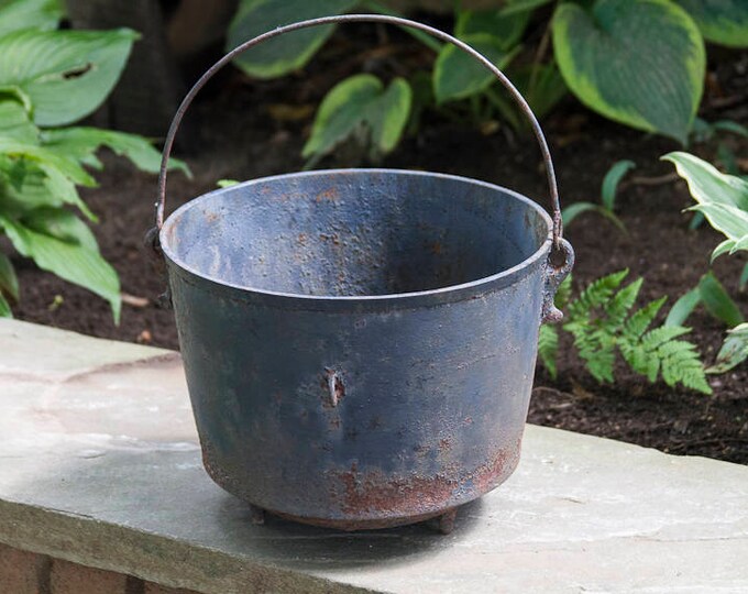 Rustic Cast Iron Cauldron With Gate Mark, Antique Cauldron, Primitive ...