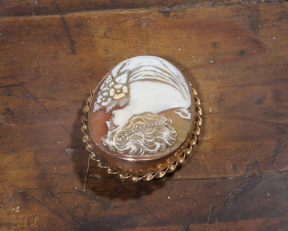 Antique Gold Cameo, Victorian Cameo, Art Nouveau … - image 2