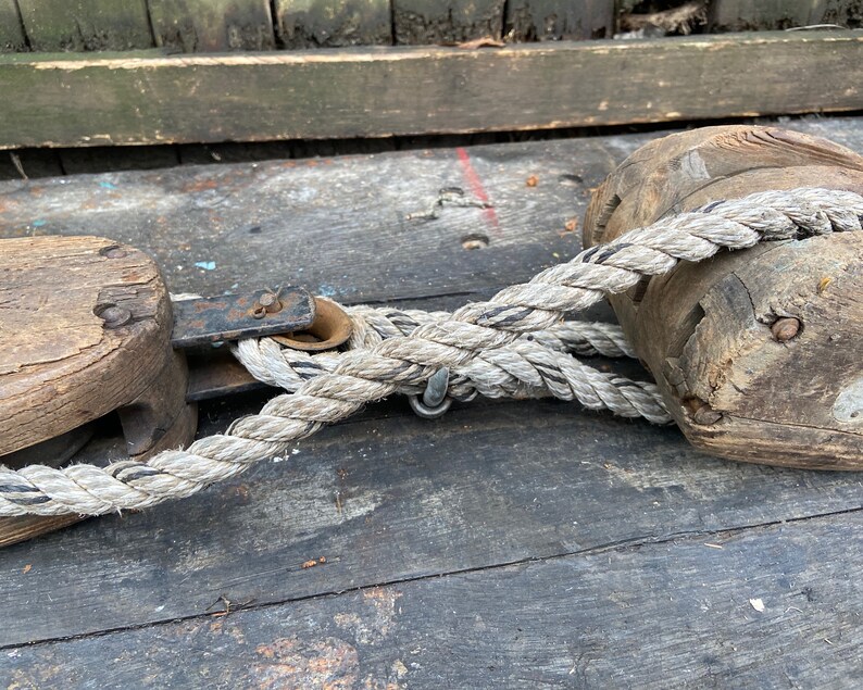 Antique Wooden Pulley System Primitive Rustic Home Decor Etsy
