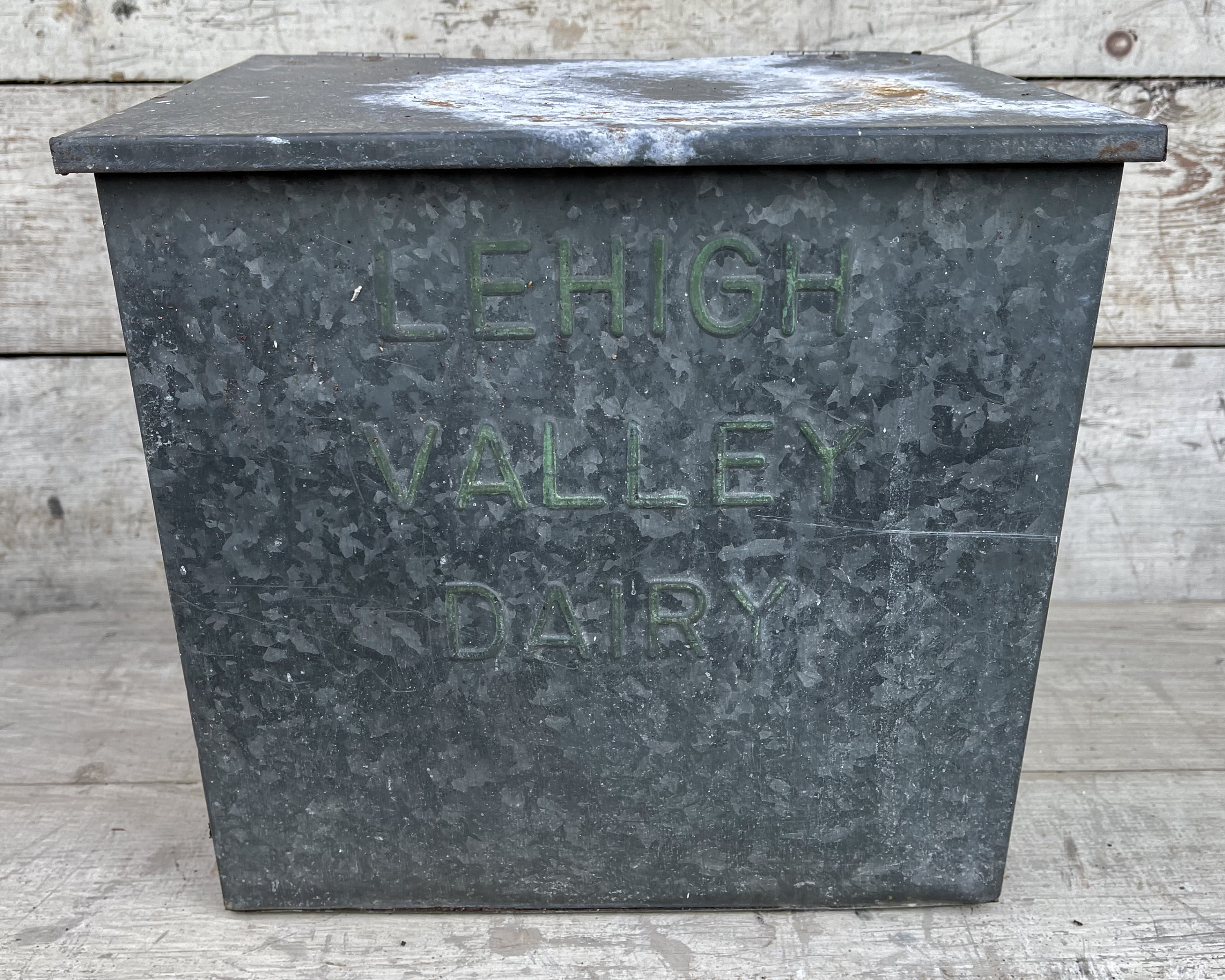 Antique Milk Box Galvanized Milk Box LEHIGH VALLEY DAIRY Milk Etsy