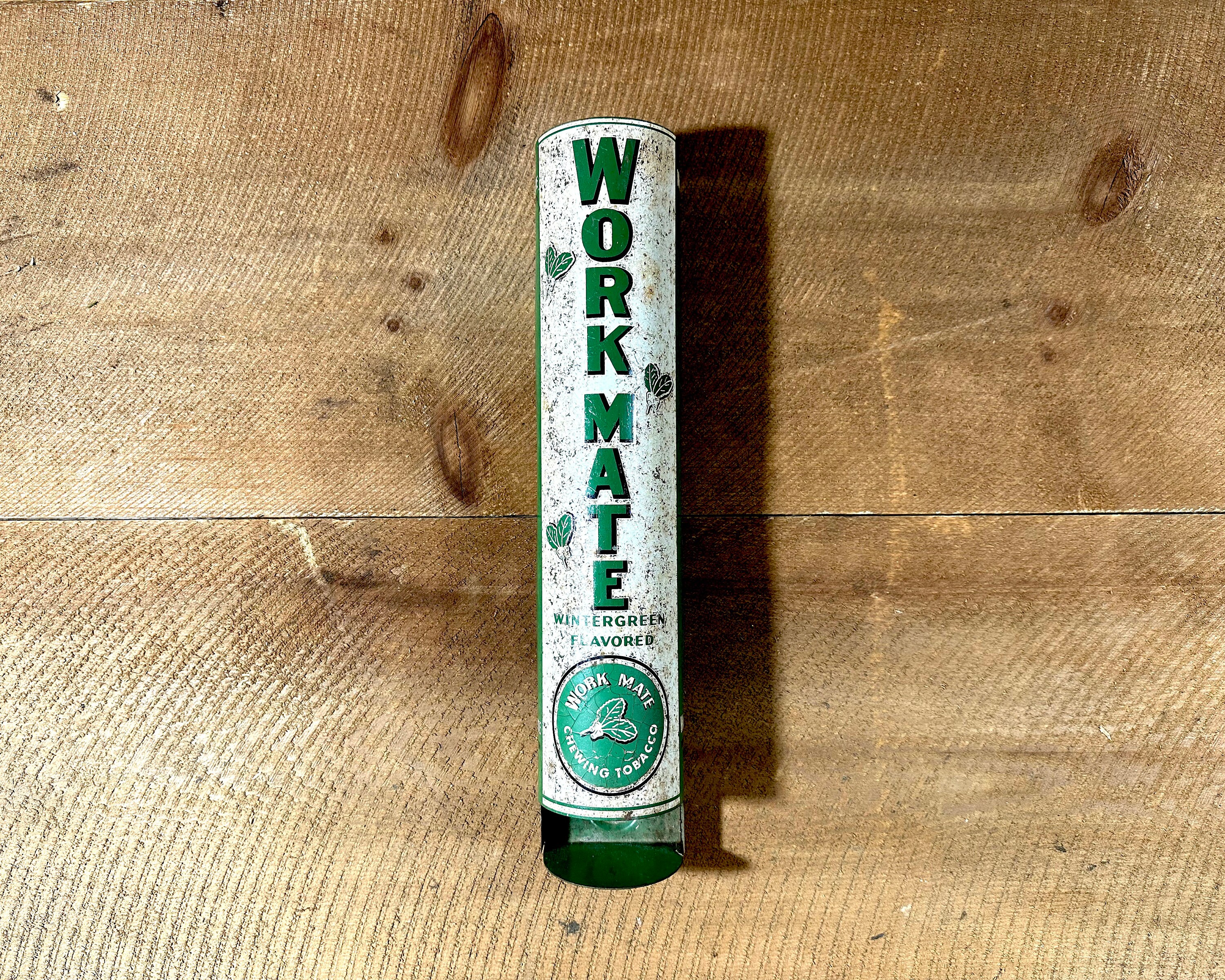 Vintage Chewing Tobacco Dispenser Sign, Wall Mount Metal WORK MATE Chew  Advertising Store Display, Country Store Decor, Wall Art