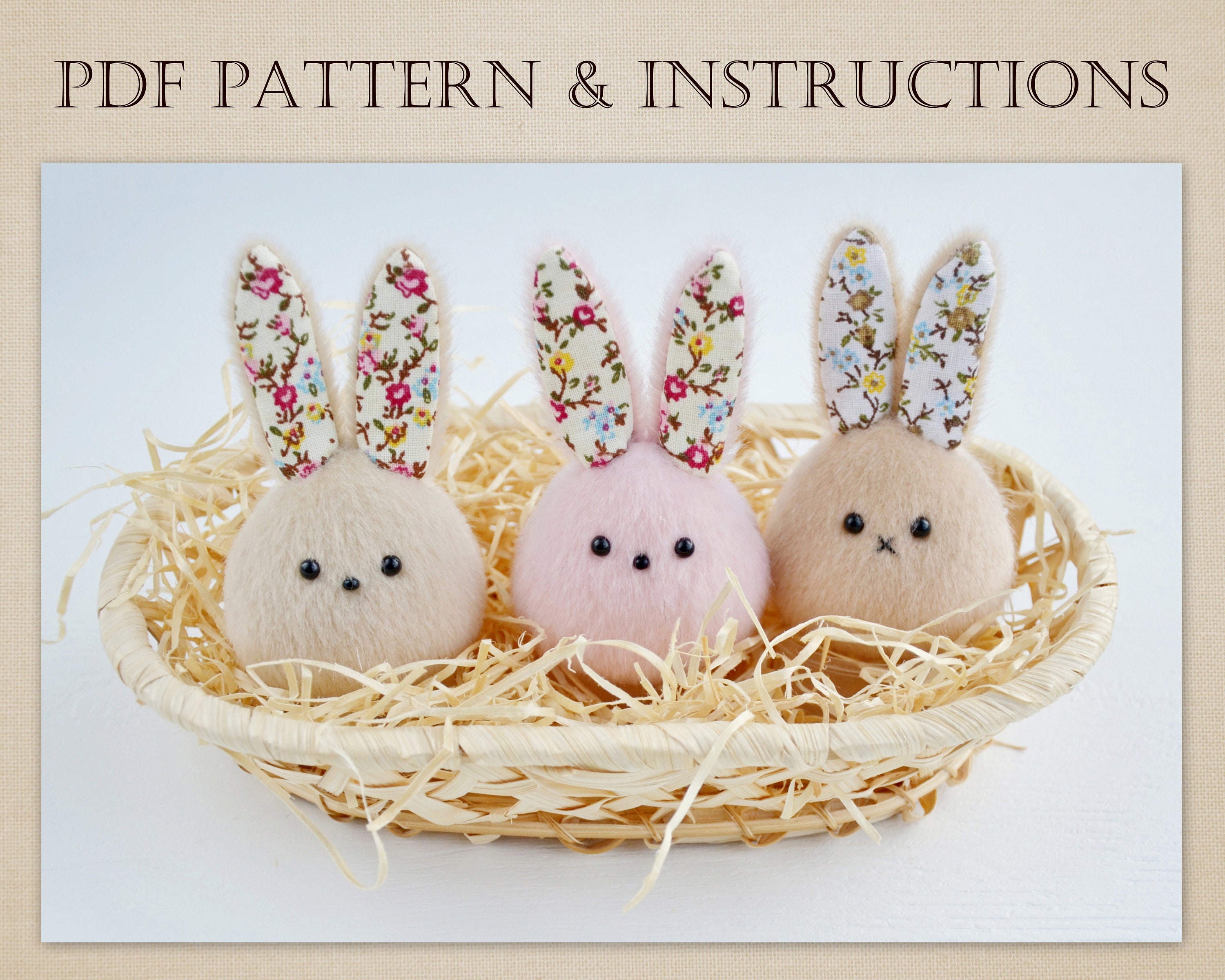Easter EggBunnies PDF Sewing Pattern & Instruction Easter Etsy