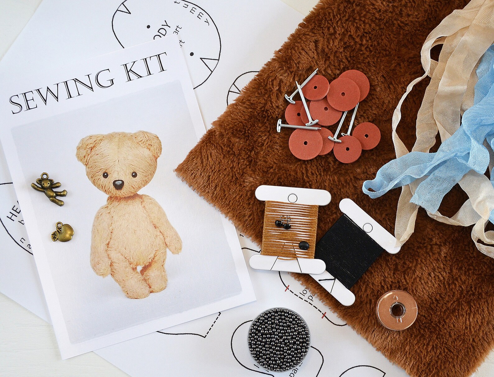 Bear sewing kit and Teddy bear pattern. DIY kit for 48 inch Etsy