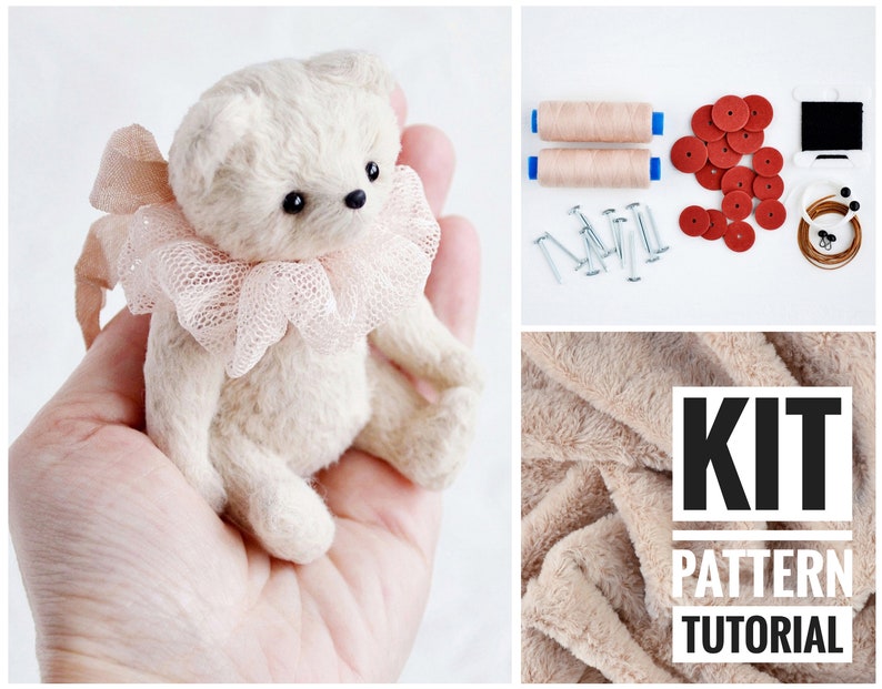 Bear sewing kit Teddy bear pattern DIY kit for adults DIY Etsy
