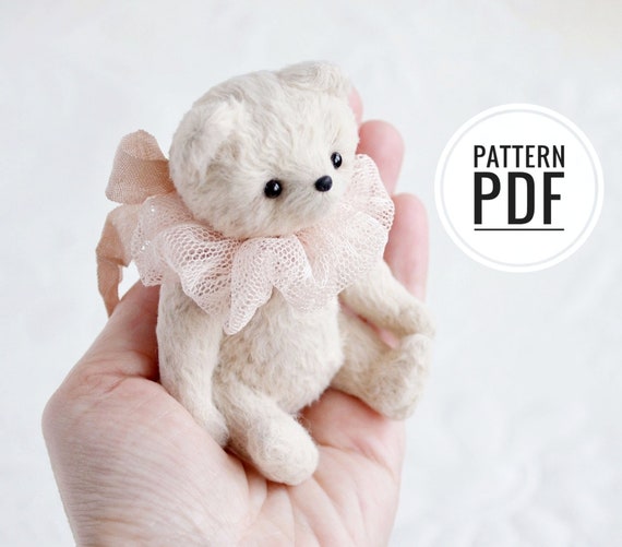 PDF sewing pattern for a miniature bear. Easy teddy bear pattern and a list of materials