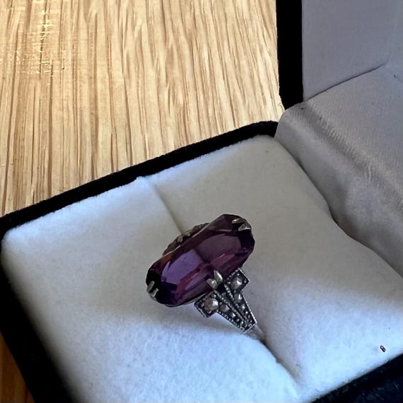 Vintage Silver Amythyst Ring - image 3
