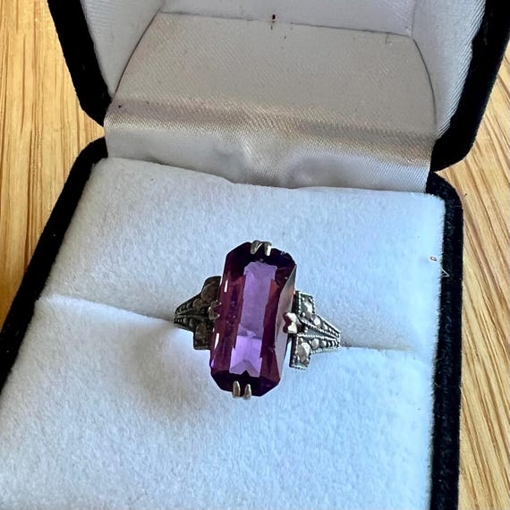 Vintage Silver Amythyst Ring - image 1