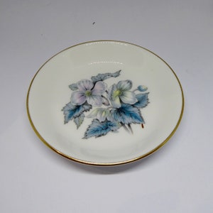 Royal Worcester blue rose vintage trinket dish