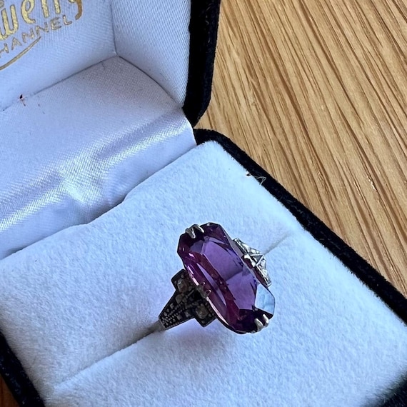 Vintage Silver Amythyst Ring - image 2