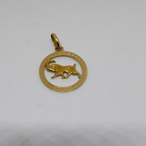 Gold Aries zodiac pendant image 1