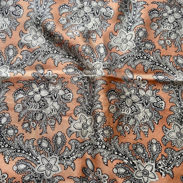 Vintage Orange and Blue  Square Liberty of London Silk Scarf