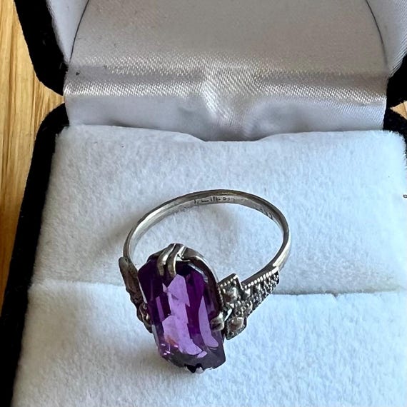 Vintage Silver Amythyst Ring - image 4