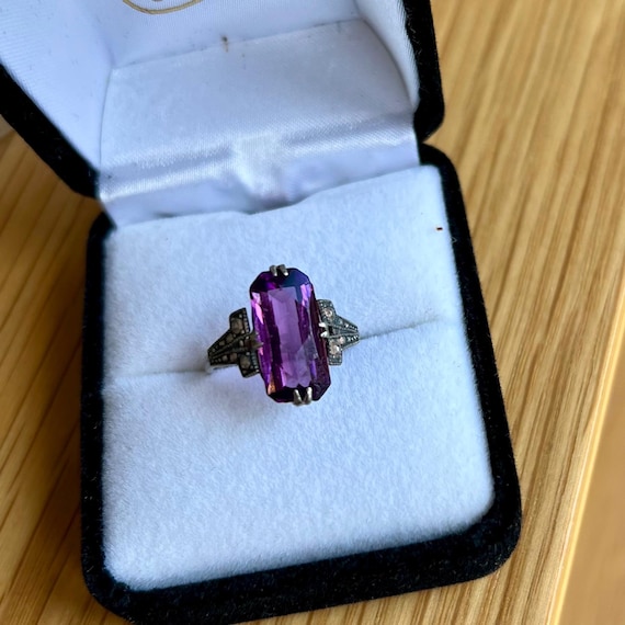 Vintage Silver Amythyst Ring - image 11