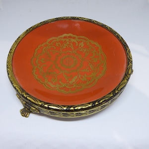 Orange and Gold Aynsley trinket dish