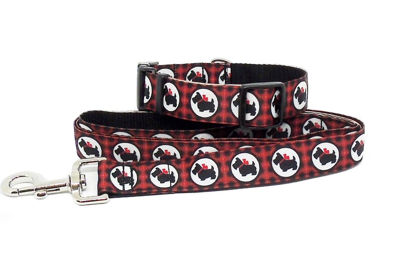Scottie Dog Collar and Leash Set Adjustable Dog Collar Etsy