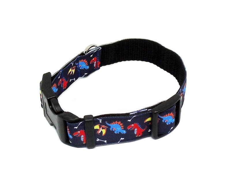Blue and Red Dinosaurs Dog Collar and Lead Set Etsy