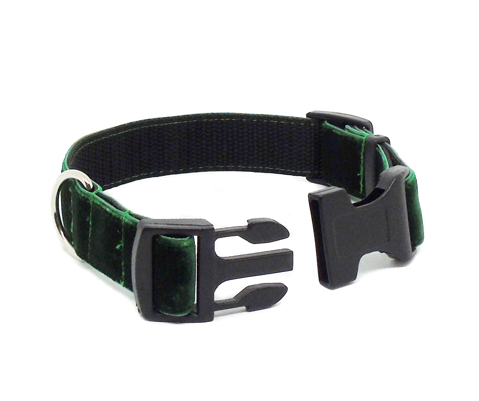 Green Velvet Dog Collar Puppy Collar Large Dog Collar Soft Etsy