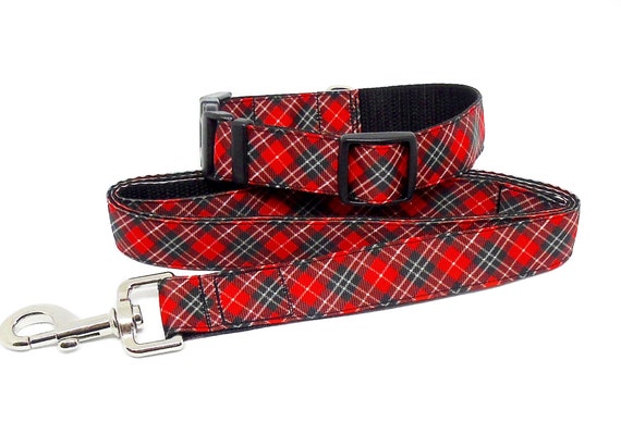 tartan collar and lead set