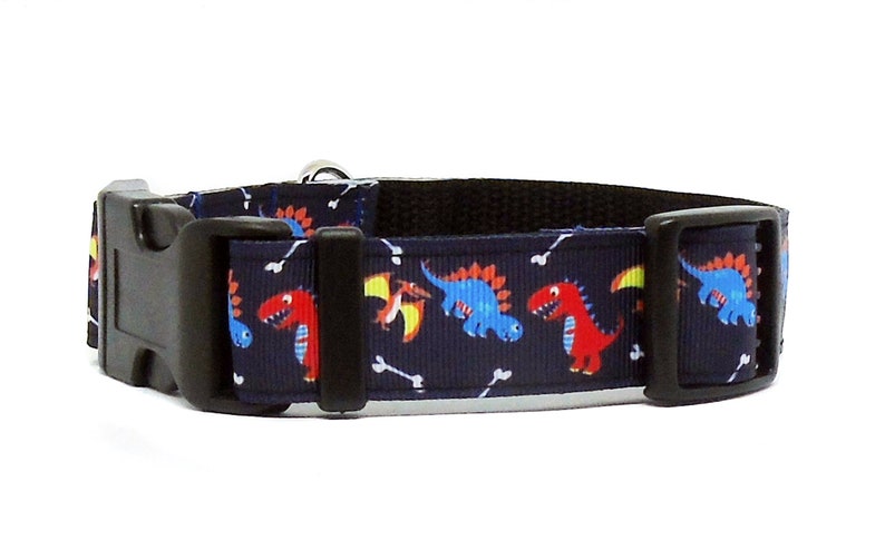 Blue and Red Dinosaurs Dog Collar and Lead Set Etsy