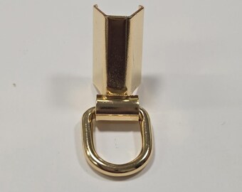 Squeeze on Handle Loop, Key Ring #14, GORGEOUS, squeeze back clasp, gold-tone over steel, high quality shine Purse/Bag Hardware Leather