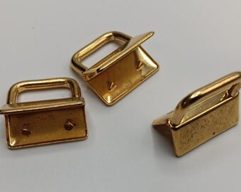 Purse Lock Clasp #5, Key fob, D-link, . Gold-tone over steel, high quality shine Purse/Bag Hardware Leather