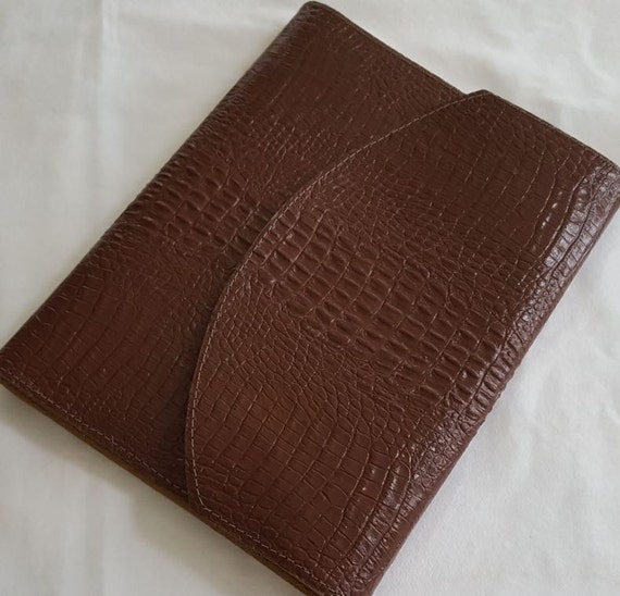 Leather Double WrapAround Cover for Discbound Planners and Etsy