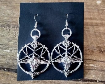 Witchcraft Pentagram Earrings Satanic Metal Jewelry