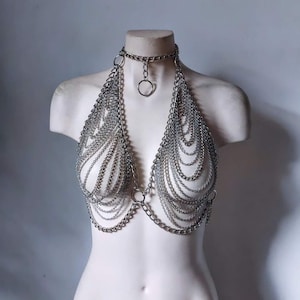 Warrior Draped Harness Bra Chain Metal Festival