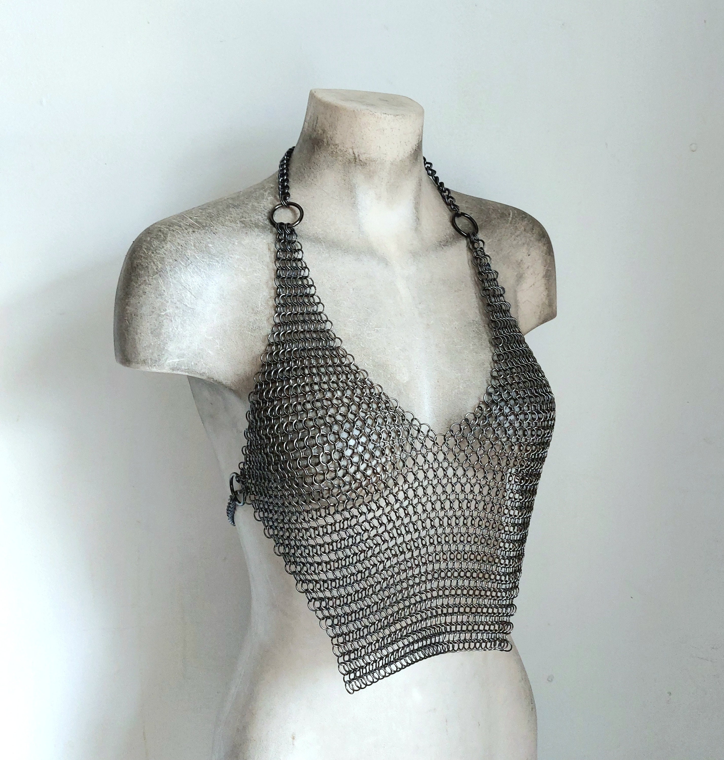 Handmade Girls Women Metal aluminium Wire Ring Chainmail Bra