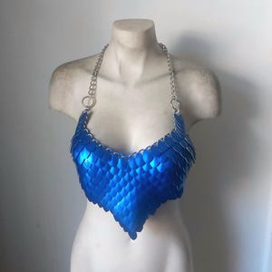 Scalemail Top Scalemaille Chainmail Bikini Top Armour Larp Medieval Viking Mermaid Dragon Festival Metal