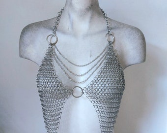 Halter Chainmail Harness Warrior Queen Festival Top