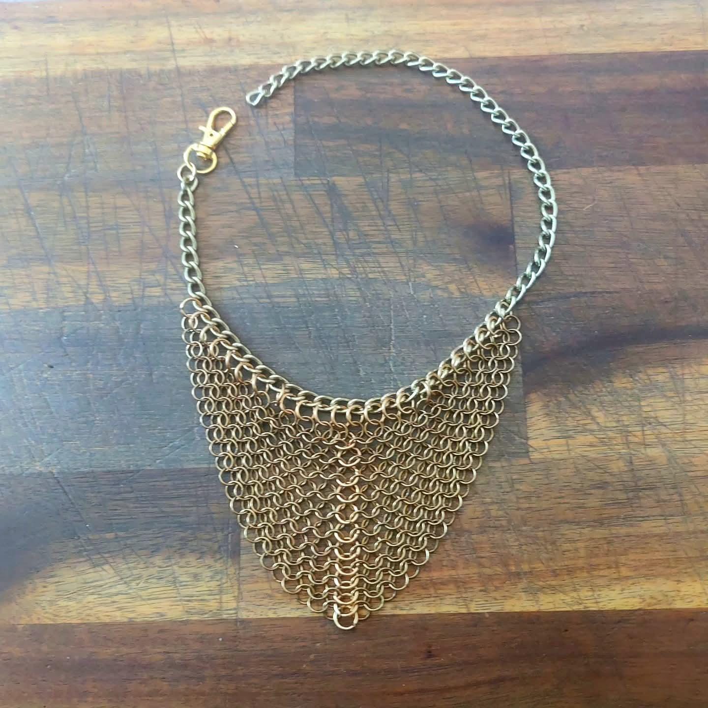 Gold Brass Halter Chainmail Harness Warrior Queen Festival Top - Etsy