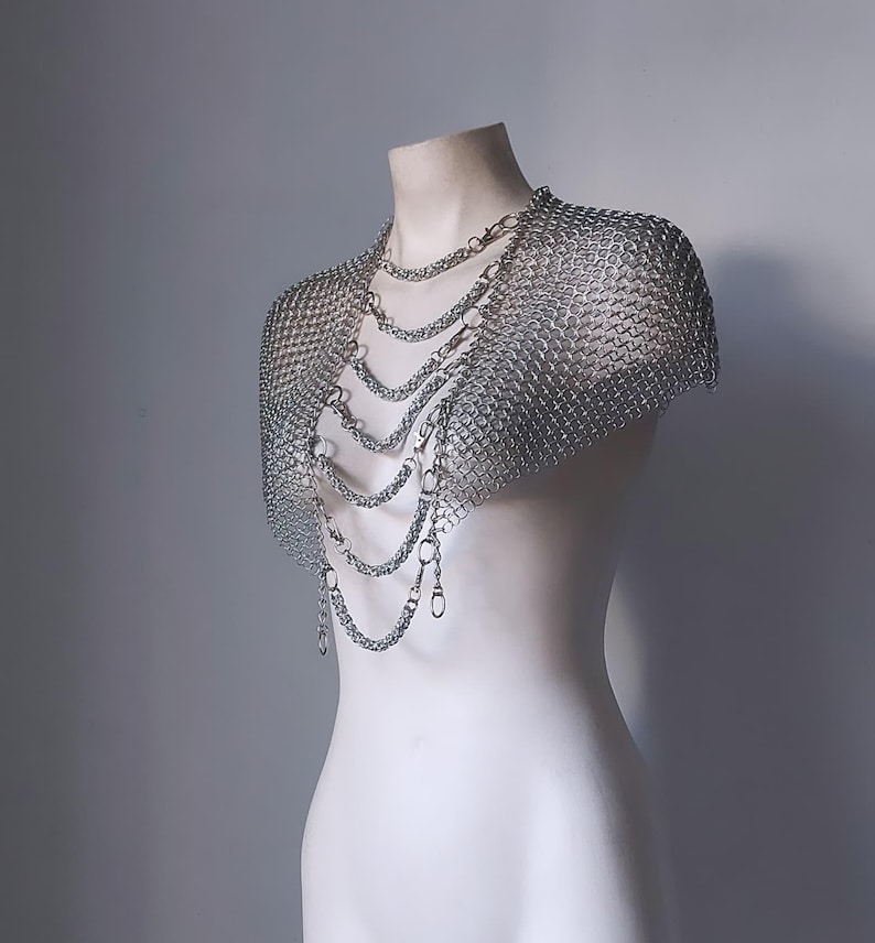 Small Chain Mail Chainmail Caplet Angled Shawl Armor - Etsy